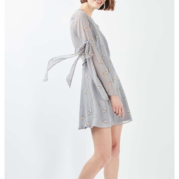 Topshop Dresses & Skirts - Topshop Moth Tie Sleeve Skater Dress